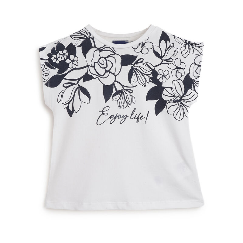 Girls Floral Printed Short Sleeve T-Shirt image number 0